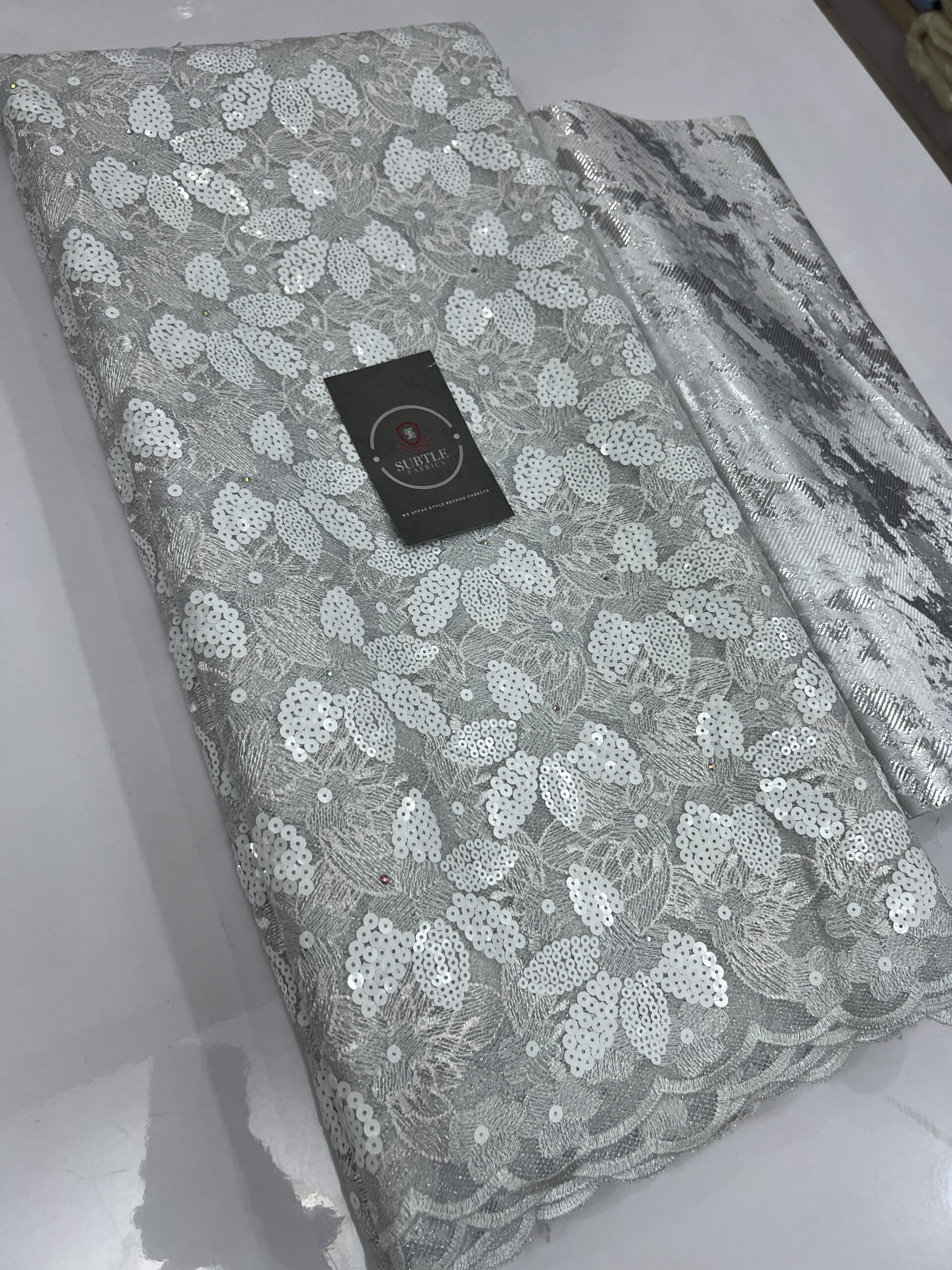 Luxury Net Sequence Lace Fabric for Aso Ebi SY1017 Elegant Occasions 6 Luxury Net Sequence Lace Fabric for Aso Ebi SY1017 Elegant Occasions - Image 3