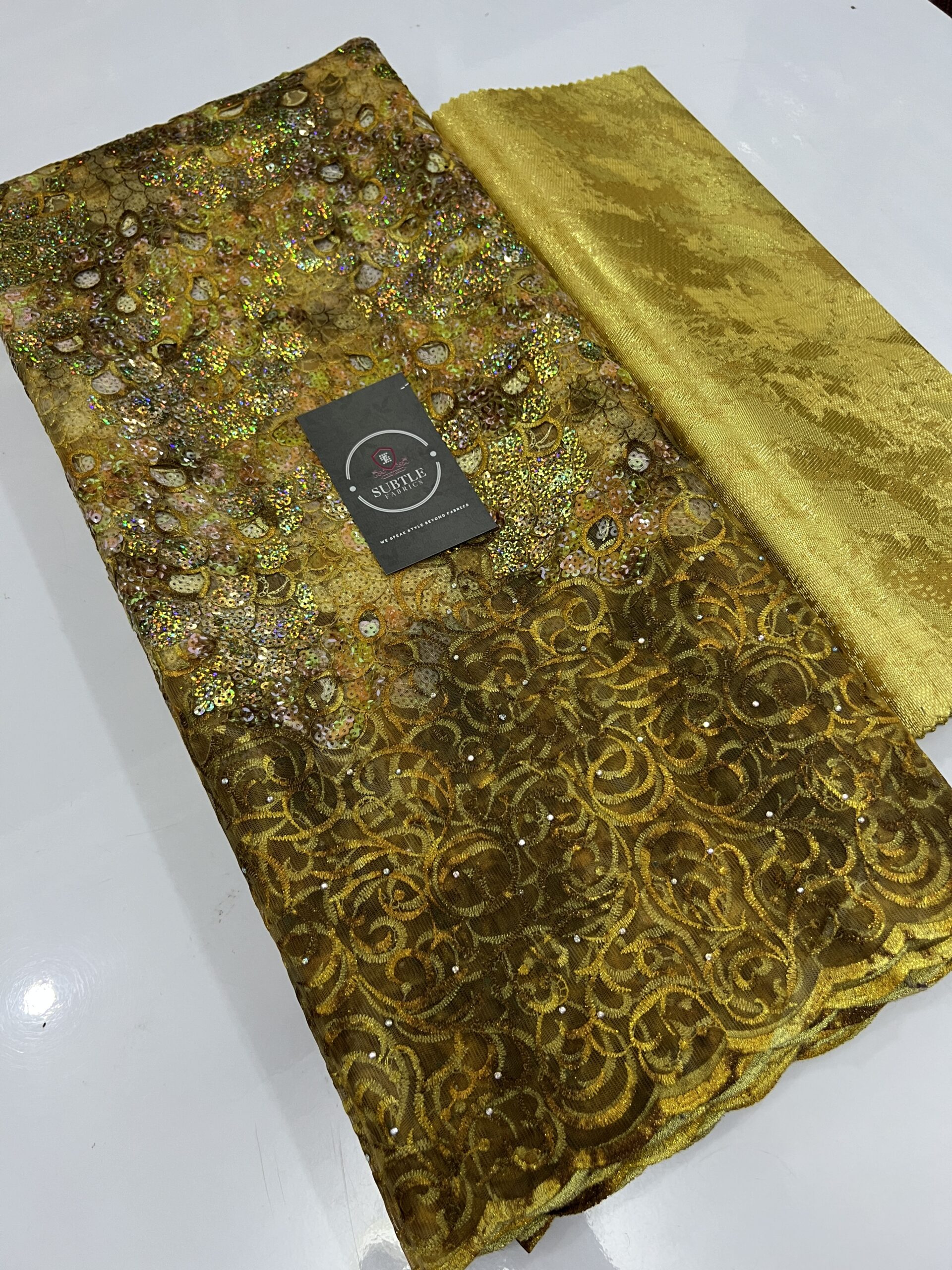 Luxury Net Sequence Lace Fabric with Floral Embroidery and Beaded Detailing – Premium Aso Ebi Material 5546 6 Luxury Net Sequence Lace Fabric with Floral Embroidery and Beaded Detailing – Premium Aso Ebi Material 5546 - Image 3