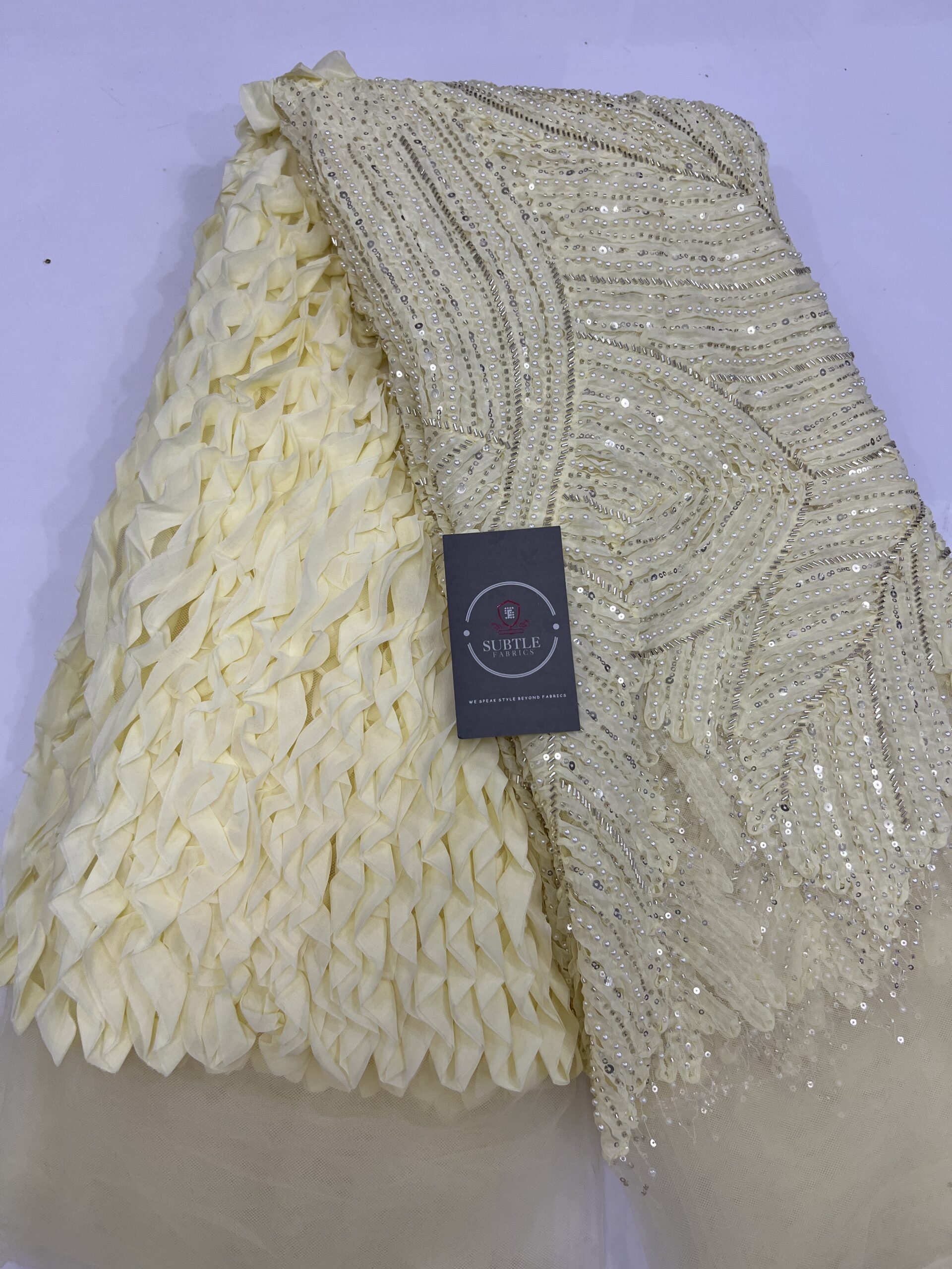 Floral Beaded Lace Fabric – Luxury Aso Ebi Wedding Lace Material 7 Floral Beaded Lace Fabric – Luxury Aso Ebi Wedding Lace Material - Image 4