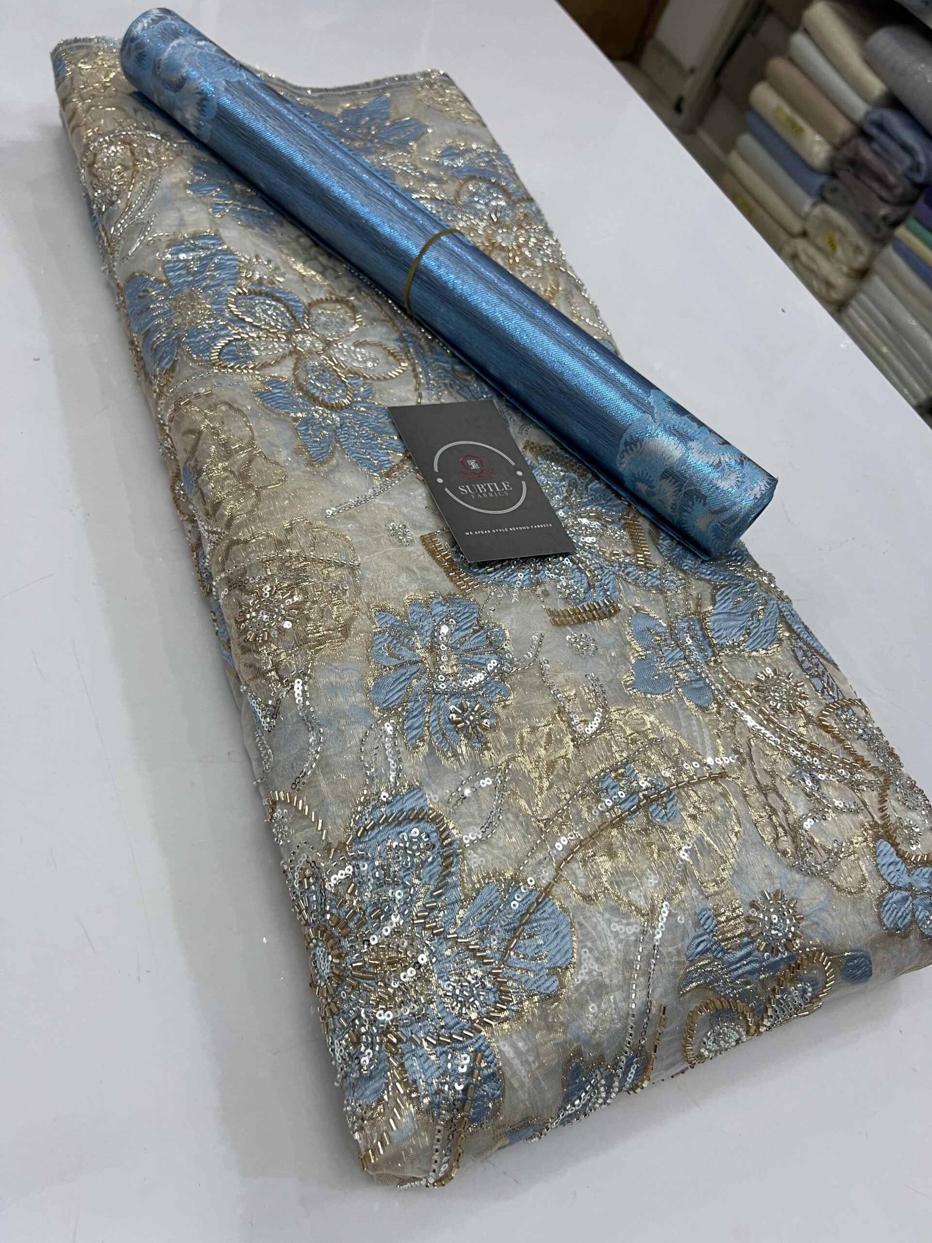 Organza Beaded Lace Fabric – Lightweight Luxury Lace for Elegant Aso Ebi & Bridal Wear 9 Organza Beaded Lace Fabric – Lightweight Luxury Lace for Elegant Aso Ebi & Bridal Wear - Image 6