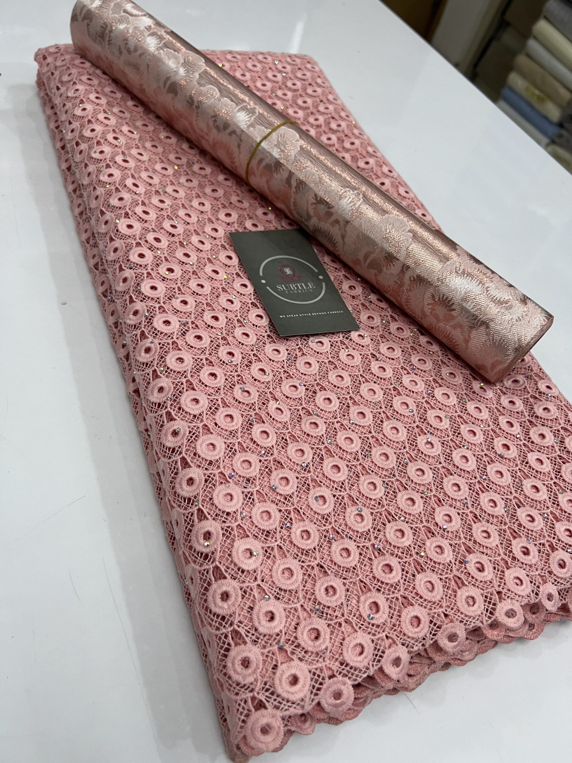 Cord Guipure Lace Fabric – Premium Heavy Embroidered Lace for Luxury Aso Ebi & Bridal Wear 9 Cord Guipure Lace Fabric – Premium Heavy Embroidered Lace for Luxury Aso Ebi & Bridal Wear - Image 6