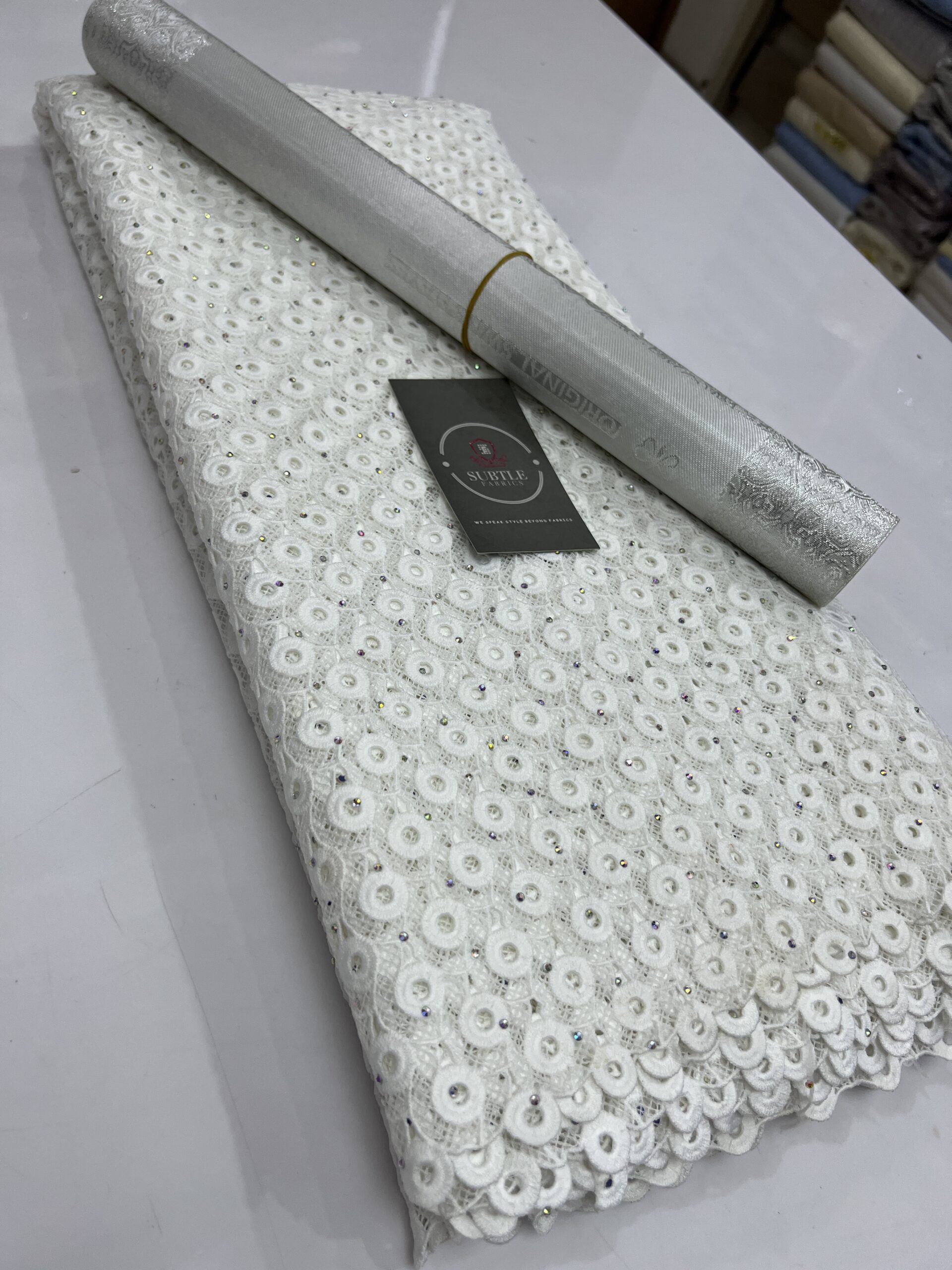Cord Guipure Lace Fabric – Premium Heavy Embroidered Lace for Luxury Aso Ebi & Bridal Wear 11 Cord Guipure Lace Fabric – Premium Heavy Embroidered Lace for Luxury Aso Ebi & Bridal Wear - Image 8