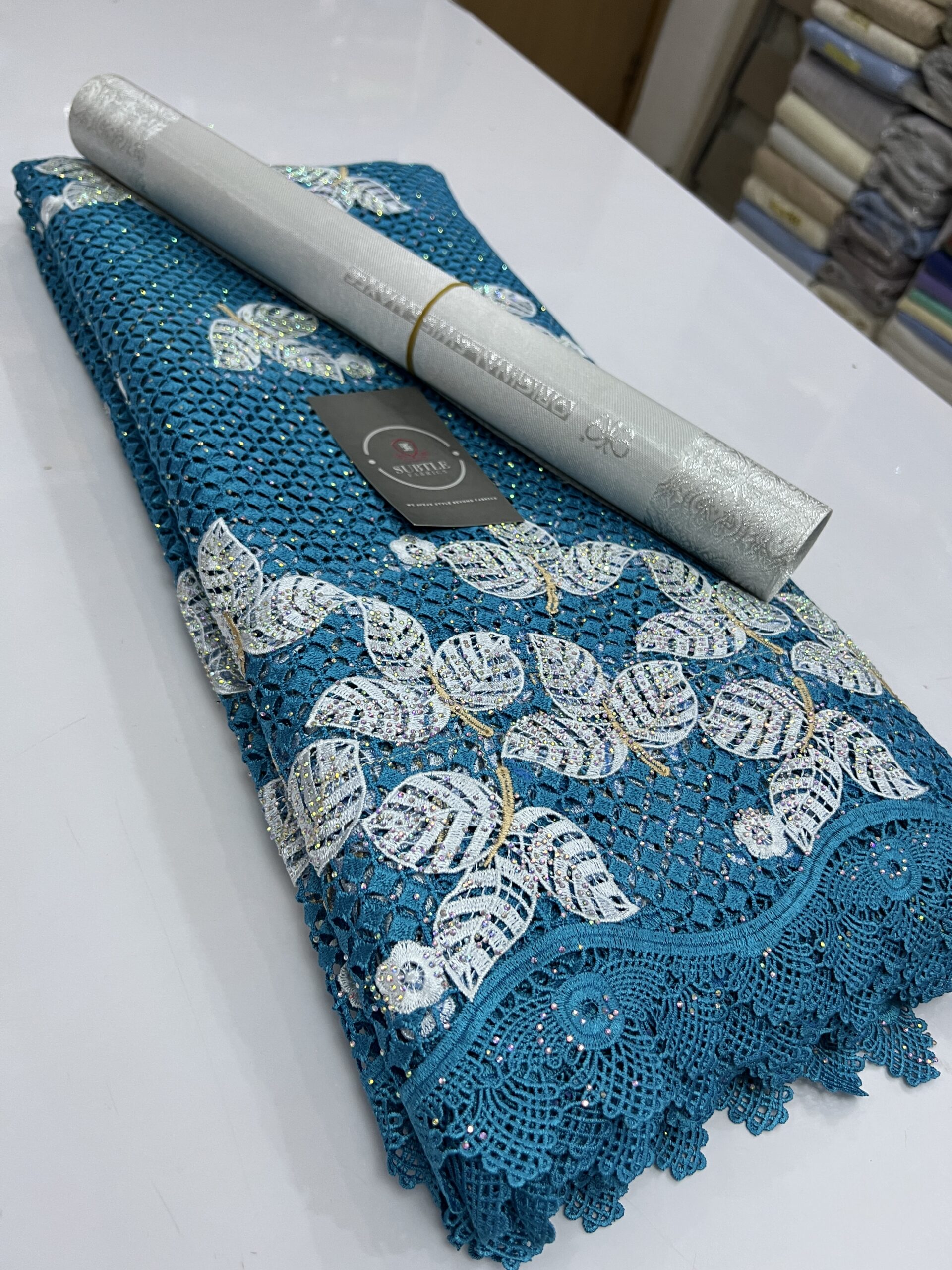 Cord Guipure Lace Fabric – Elegant Lace for Luxury Aso Ebi & Bridal Wear 6 Cord Guipure Lace Fabric – Elegant Lace for Luxury Aso Ebi & Bridal Wear - Image 3