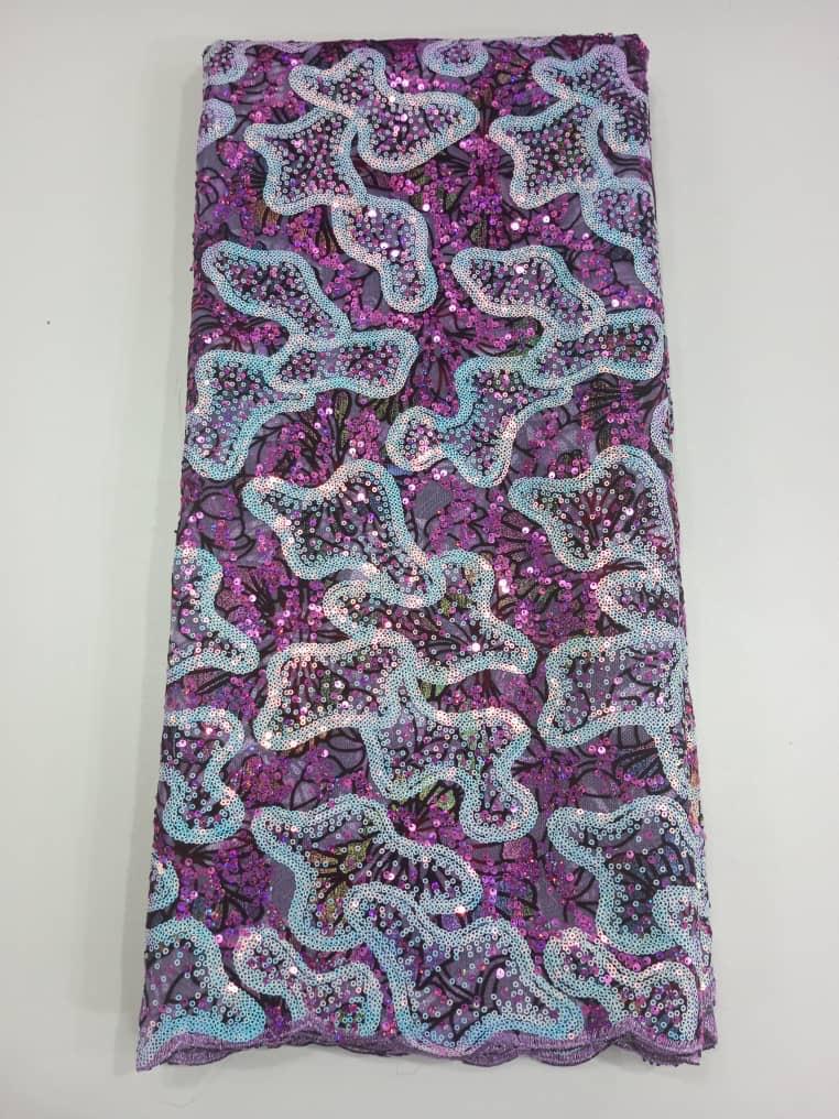 Royal Multicolour Floral Net Sequin Lace Fabric NP2148 8 Royal Multicolour Floral Net Sequin Lace Fabric NP2148 - Image 5