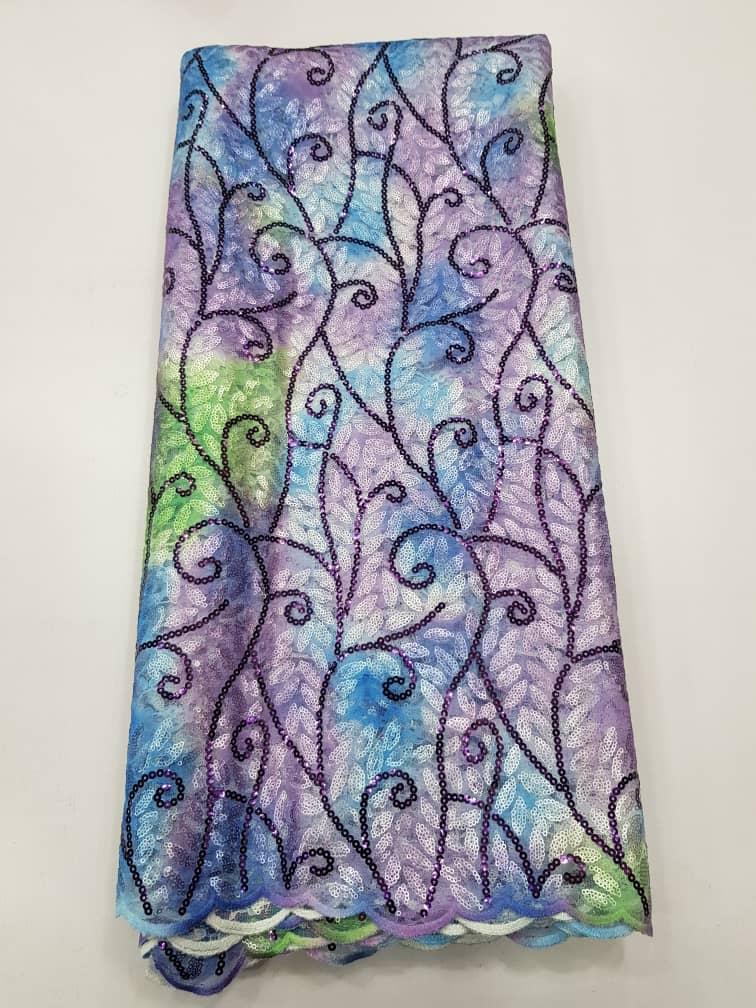 Pastel Multicolor Floral Net Sequin Lace Fabric – 5173 10 Pastel Multicolor Floral Net Sequin Lace Fabric – 5173 - Image 7