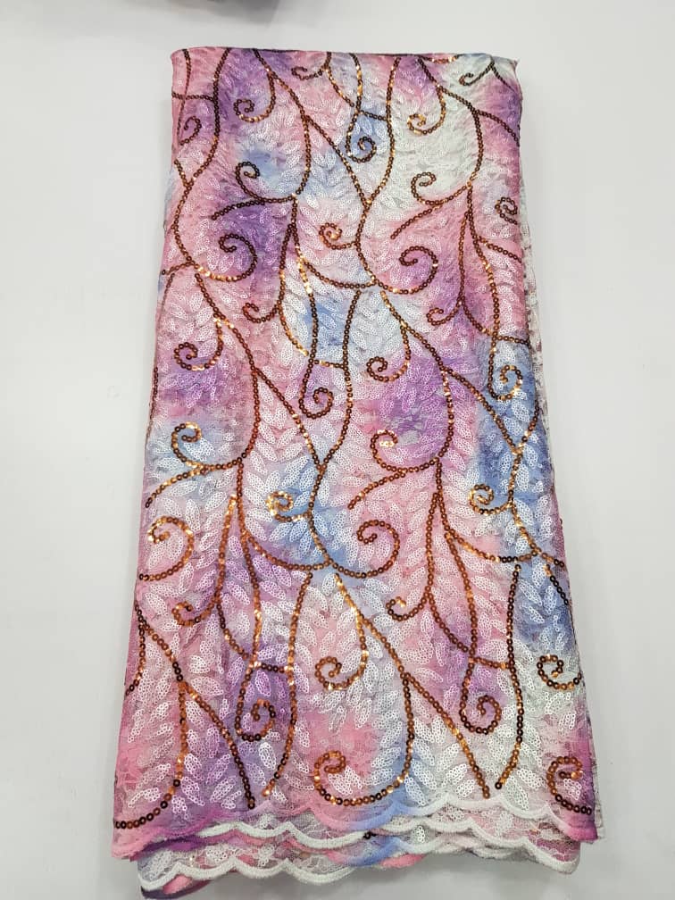 Pastel Multicolor Floral Net Sequin Lace Fabric – 5173 9 Pastel Multicolor Floral Net Sequin Lace Fabric – 5173 - Image 6