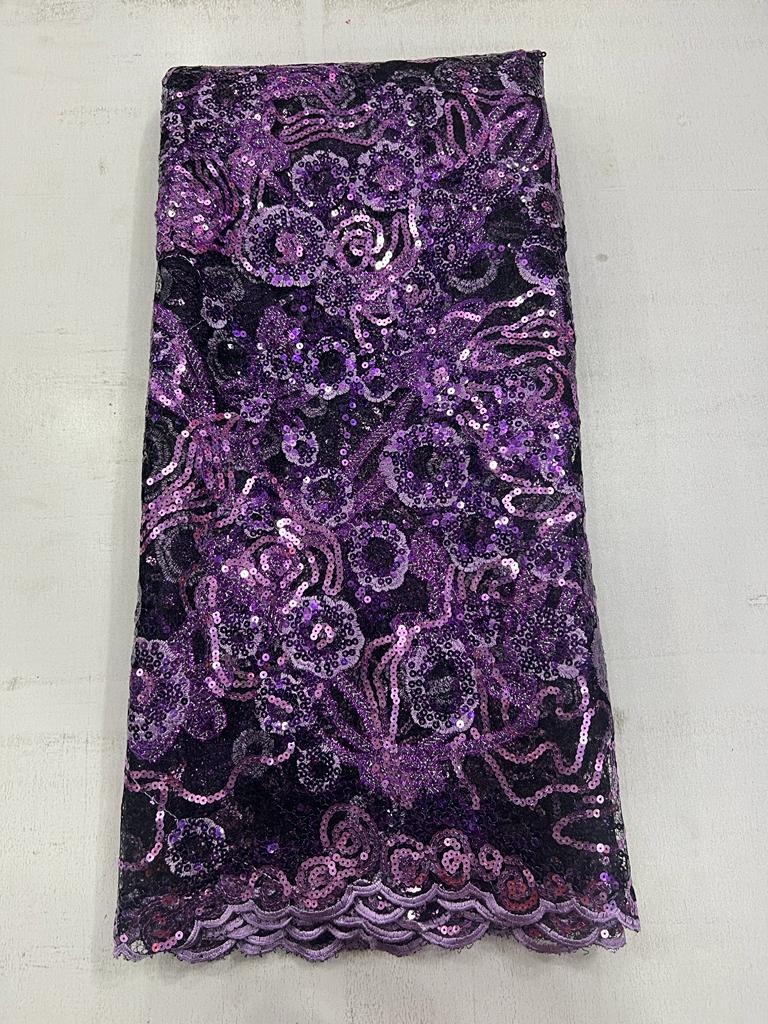 Luxury Fuchsia Pink Floral Net Sequin Lace Fabric5240 8 Luxury Fuchsia Pink Floral Net Sequin Lace Fabric5240 - Image 5