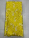Bright Yellow Paisley Net Sequin Lace Fabric | Luxury Aso Ebi Fabric 5236
