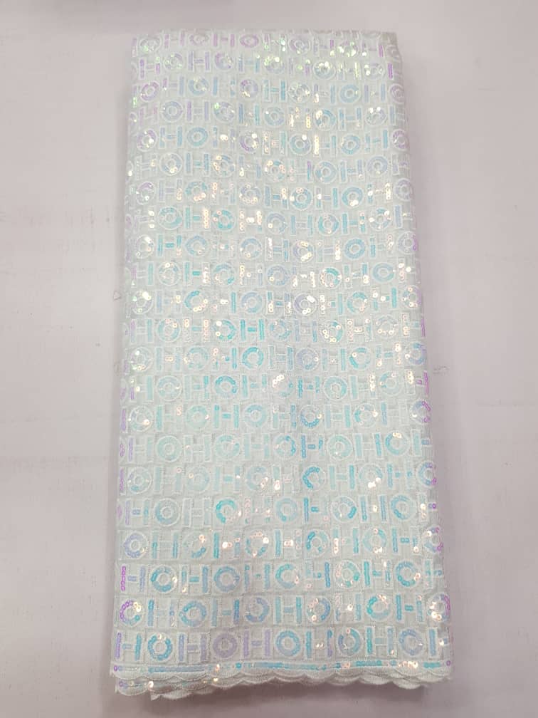 Luxury OH Monogram Net Sequin Lace Fabric 5192 8 Luxury OH Monogram Net Sequin Lace Fabric 5192 - Image 5