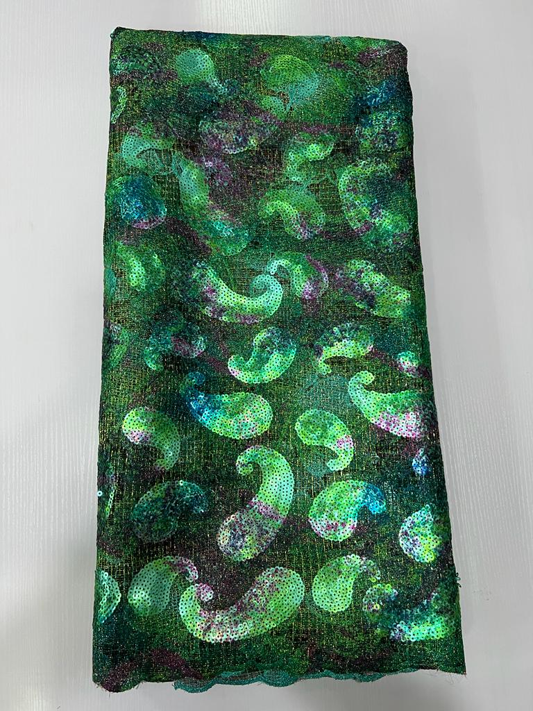 Luxury Pea Pod Abstract Net Sequin Lace Fabric T228 7 Luxury Pea Pod Abstract Net Sequin Lace Fabric T228 - Image 4
