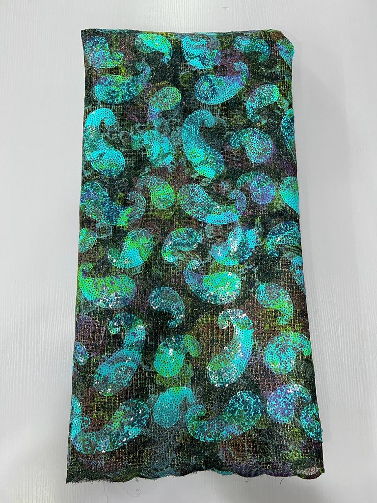 Luxury Pea Pod Abstract Net Sequin Lace Fabric T228 12 Luxury Pea Pod Abstract Net Sequin Lace Fabric T228 - Image 9