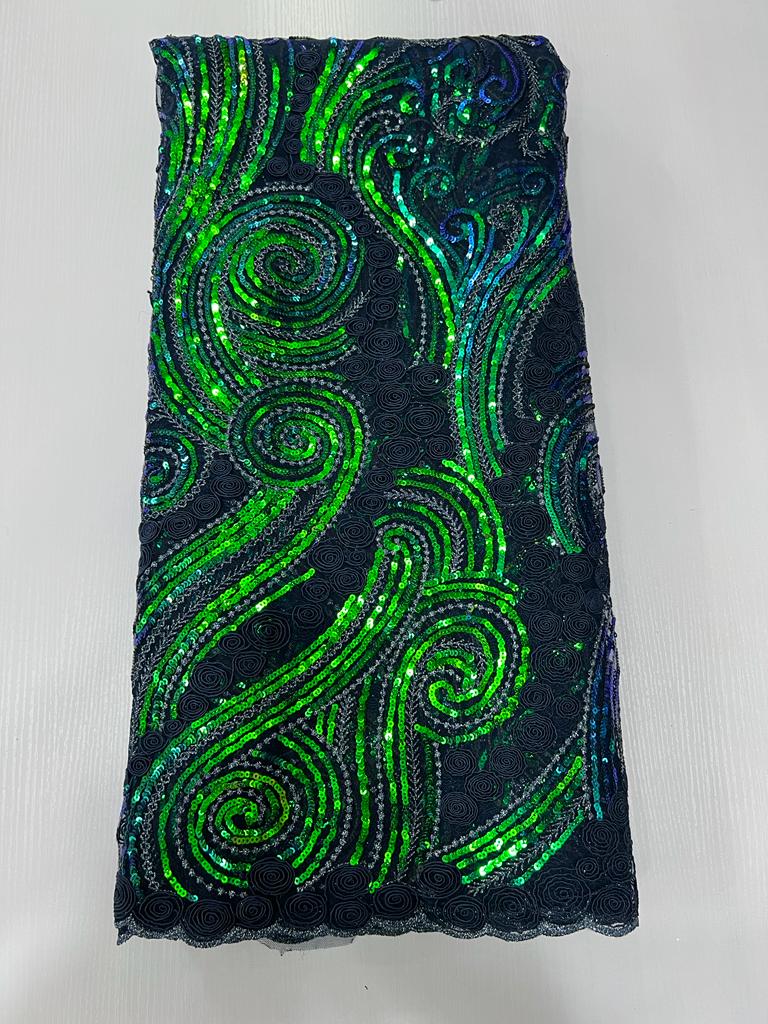 Luxury Spiral Net Sequin Lace Fabric VC601 4 Luxury Spiral Net Sequin Lace Fabric VC601