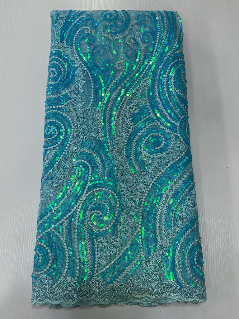 Luxury Spiral Net Sequin Lace Fabric VC601 9 Luxury Spiral Net Sequin Lace Fabric VC601 - Image 6