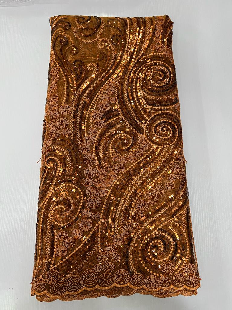 Luxury Spiral Net Sequin Lace Fabric VC601 8 Luxury Spiral Net Sequin Lace Fabric VC601 - Image 5