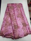 Luxury Pink Rose Flower Net Sequin Lace Fabric T684