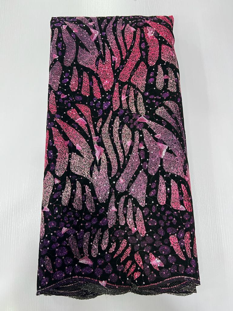 Luxury Geometric Net Sequin Lace Fabric T117 7 Luxury Geometric Net Sequin Lace Fabric T117 - Image 4