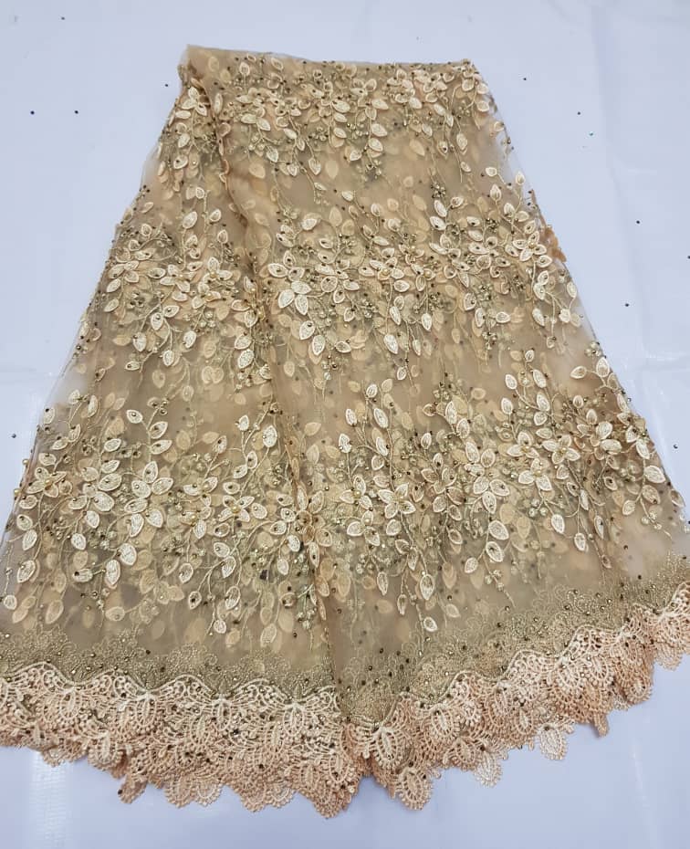 Luxury Floral and Stone Relief Lace Fabric for Aso Ebi, Weddings Couture Fashion G1277 4 Luxury Floral and Stone Relief Lace Fabric for Aso Ebi, Weddings Couture Fashion G1277
