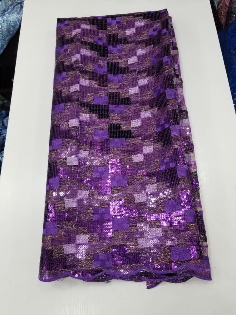 Luxury Pixel Motif Sequin Lace Fabric Z242 7 Luxury Pixel Motif Sequin Lace Fabric Z242 - Image 4