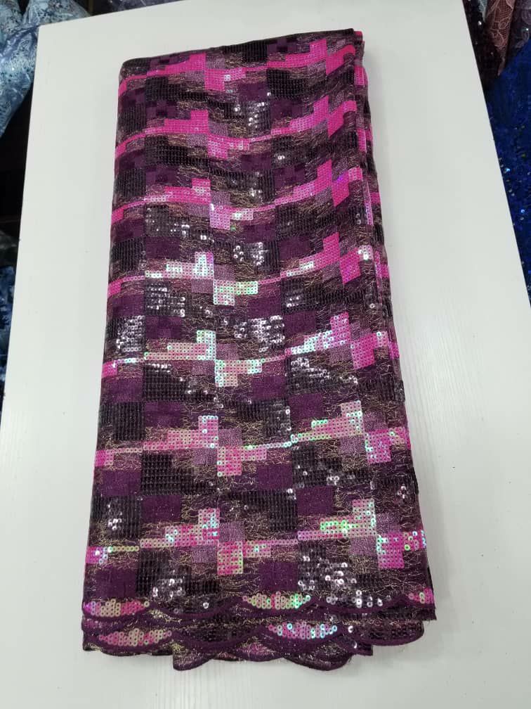 Luxury Pixel Motif Sequin Lace Fabric Z242 8 Luxury Pixel Motif Sequin Lace Fabric Z242 - Image 5