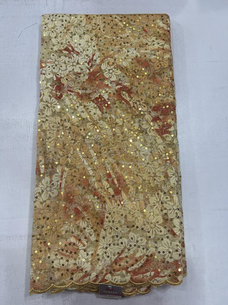 Luxury Wildflower Garden Sequin Lace Fabric for Aso Ebi, Weddings & Evening Gowns 5239 8 Luxury Wildflower Garden Sequin Lace Fabric for Aso Ebi, Weddings & Evening Gowns 5239 - Image 5