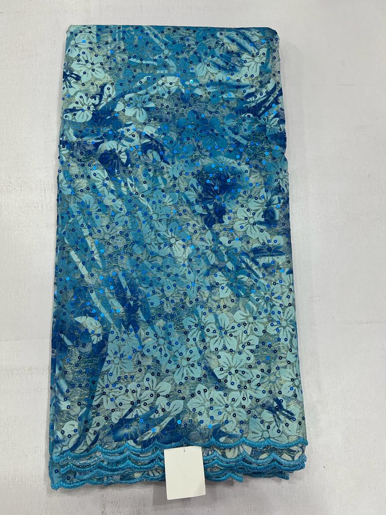 Luxury Wildflower Garden Sequin Lace Fabric for Aso Ebi, Weddings & Evening Gowns 5239 9 Luxury Wildflower Garden Sequin Lace Fabric for Aso Ebi, Weddings & Evening Gowns 5239 - Image 6