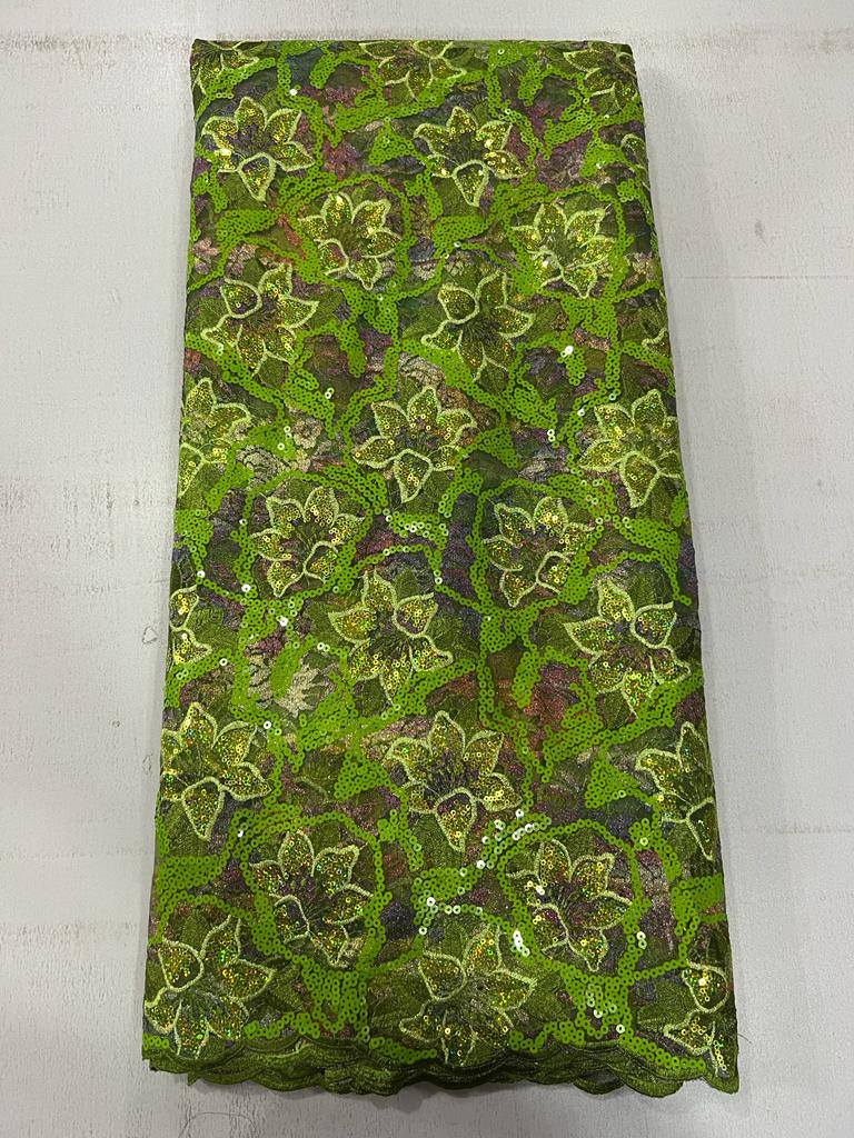 Luxury Floral Sequin Lace Fabric 5276 4 Luxury Floral Sequin Lace Fabric 5276