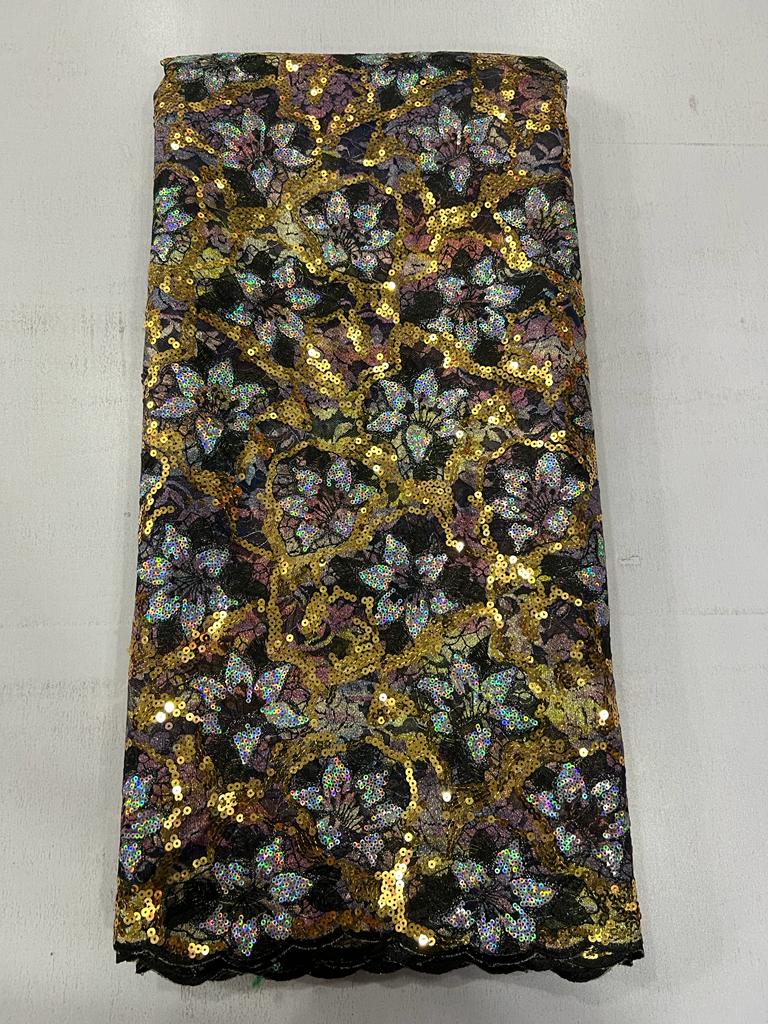 Luxury Floral Sequin Lace Fabric 5276 6 Luxury Floral Sequin Lace Fabric 5276 - Image 3