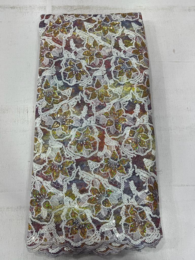 Luxury Floral Sequin Lace Fabric 5276 7 Luxury Floral Sequin Lace Fabric 5276 - Image 4