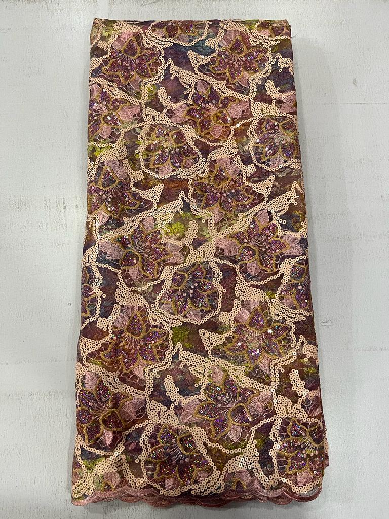Luxury Floral Sequin Lace Fabric 5276 8 Luxury Floral Sequin Lace Fabric 5276 - Image 5