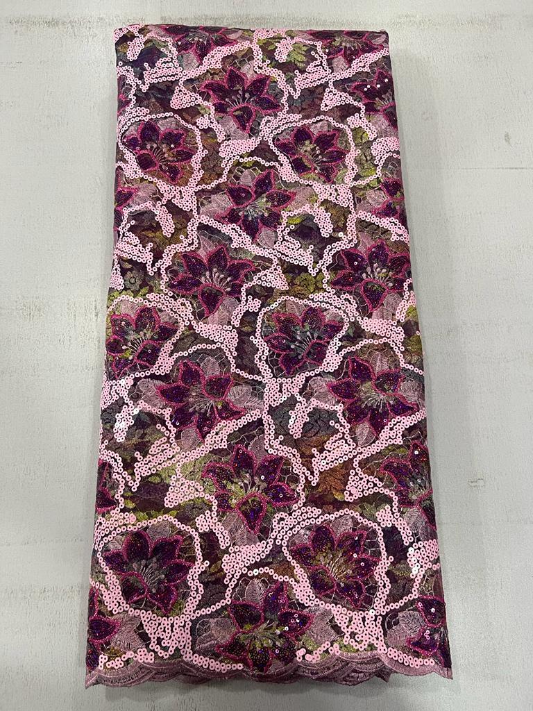 Luxury Floral Sequin Lace Fabric 5276 9 Luxury Floral Sequin Lace Fabric 5276 - Image 6