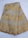 Luxury Baroque Floral Embroidered Lace Fabric with Textured Mesh 1099