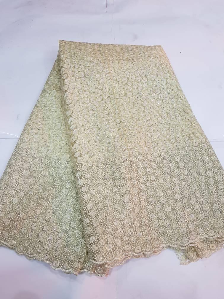 Luxury Floral Cord Embroidered Lace Fabric –16031 4 Luxury Floral Cord Embroidered Lace Fabric –16031