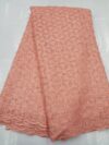 Luxury Peach Cutwork Net Lace Fabric Z1790