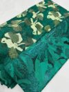 Luxury Emerald Green Floral Embroidered Lace with Premium Jacquard Fabric |2728