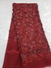 Luxury Wine Red 3D Floral Beaded Lace Fabric | 3D 651 1 WhatsApp Image 2026 07 30 at 12.57.55 PM