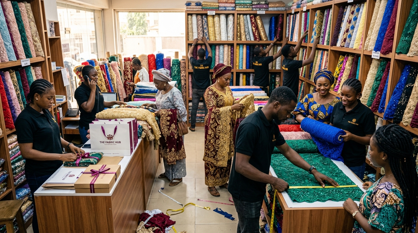 A Day Inside a Nigerian Fabric Store: What Customers Never See