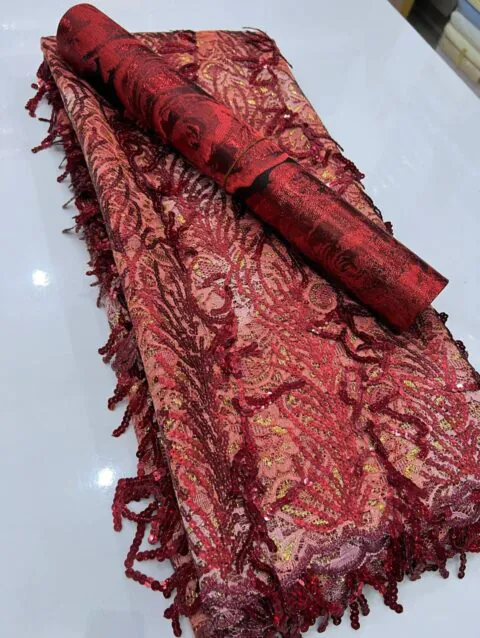 Chantilly Lace with Tassels & Vine Motif